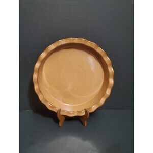 Target Threshold Stoneware Pie Dish Caramel Tan Scalloped Ruffled 10.5" Plate